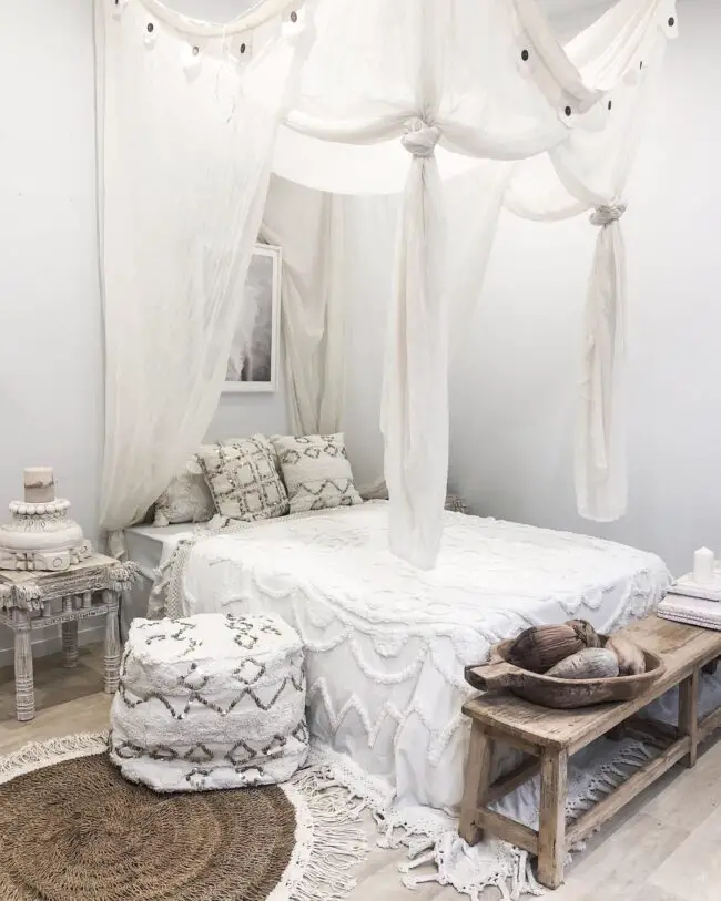 Dreamy White Canopy in an Ethereal Room