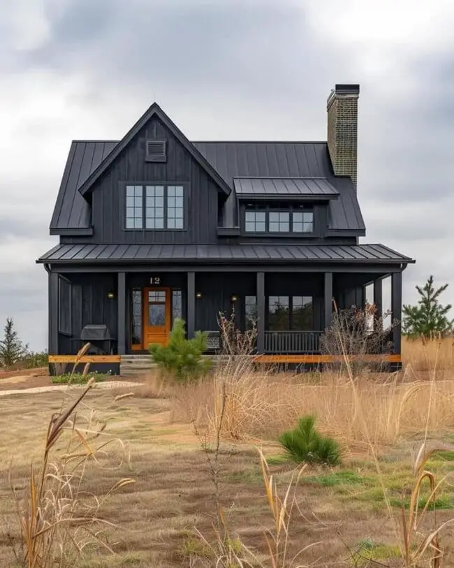 Modern Farmhouse with Black and Cedar