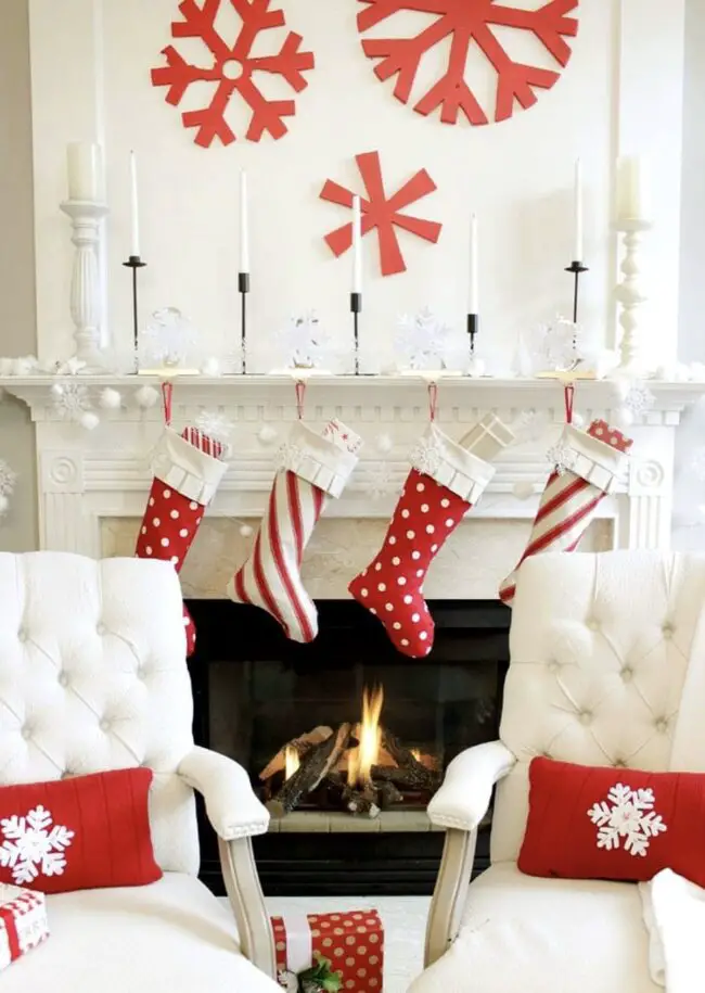 Inviting Hearth Adorned with Stockings