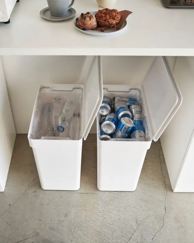 Simple White Bins for Under-Counter Storage