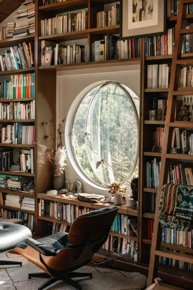 Charming Circular Library Window Design