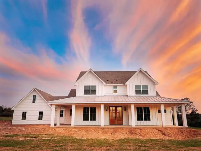 Farmhouse Charm at Sunset