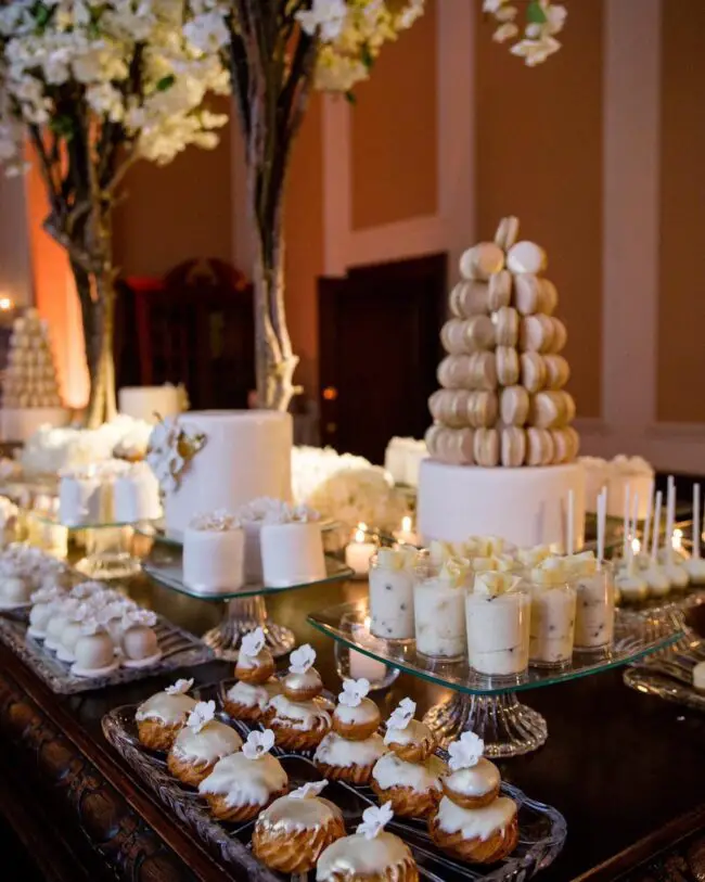 Opulent White and Gold Macaron Showcase