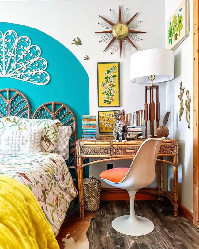 Bold Boho Style Meets Mid-Century Modern