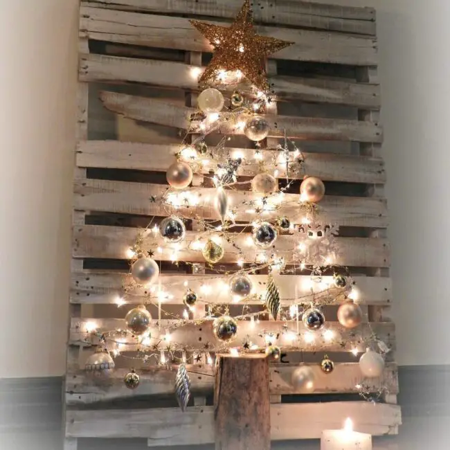 Rustic Lighted Pallet Tree