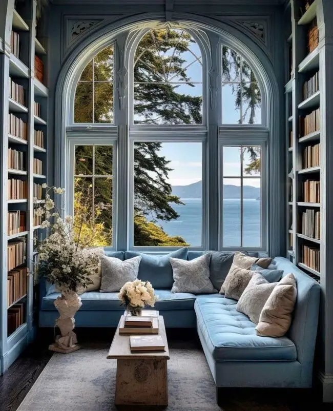 Tranquil Blue Reading Room Oasis