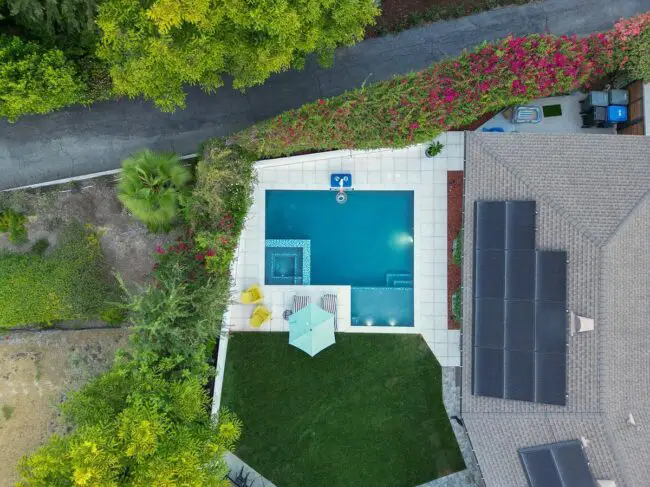 Aerial View of Modern Pool