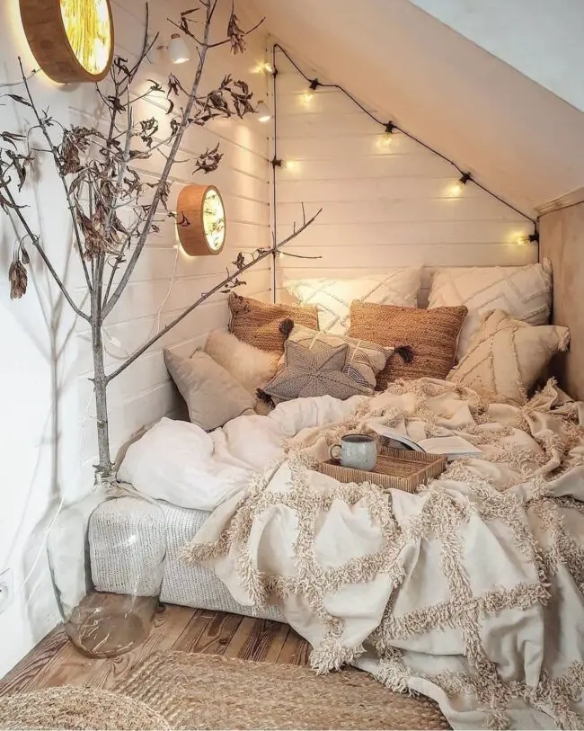 Rustic Charm with Twinkling Lights