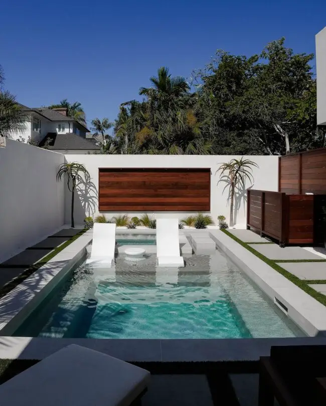 Integrated Lounger in Modern Pool Design