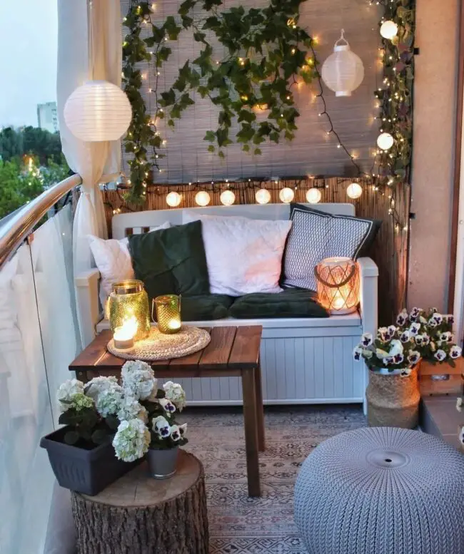 Cozy Nook with Lantern Lighting