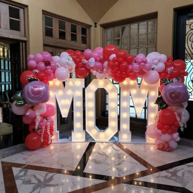 Radiant Balloon Showcase with Lighted Signs