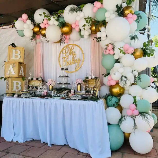 Charming Balloon Arch and Sweet Treats