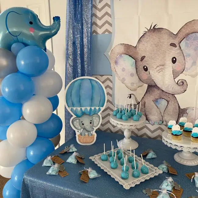 Whimsical Elephant Design Featuring Blue Highlights