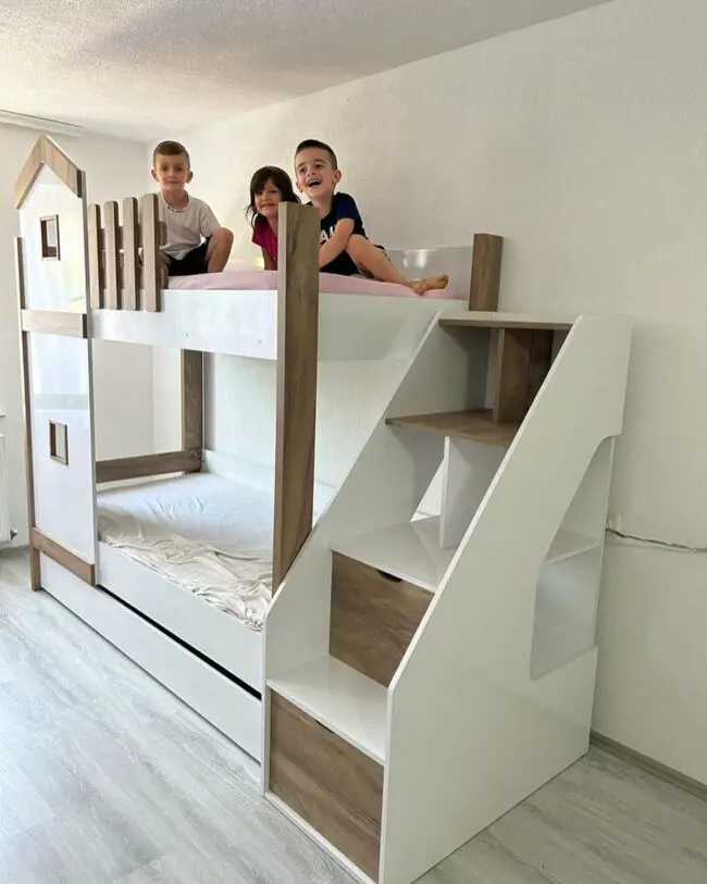 Playhouse Loft Bed with House Design