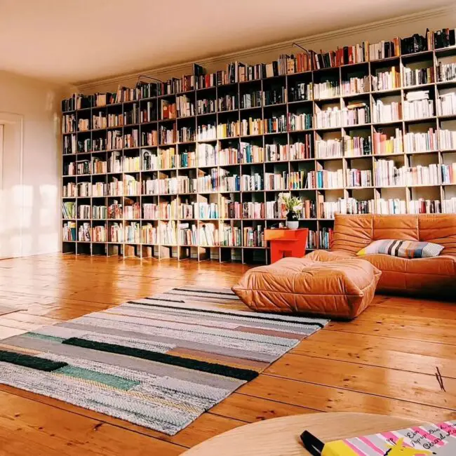 Endless Books in Spacious Wall Shelves