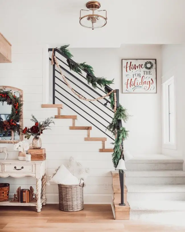 Charming Garland for Staircase Decor