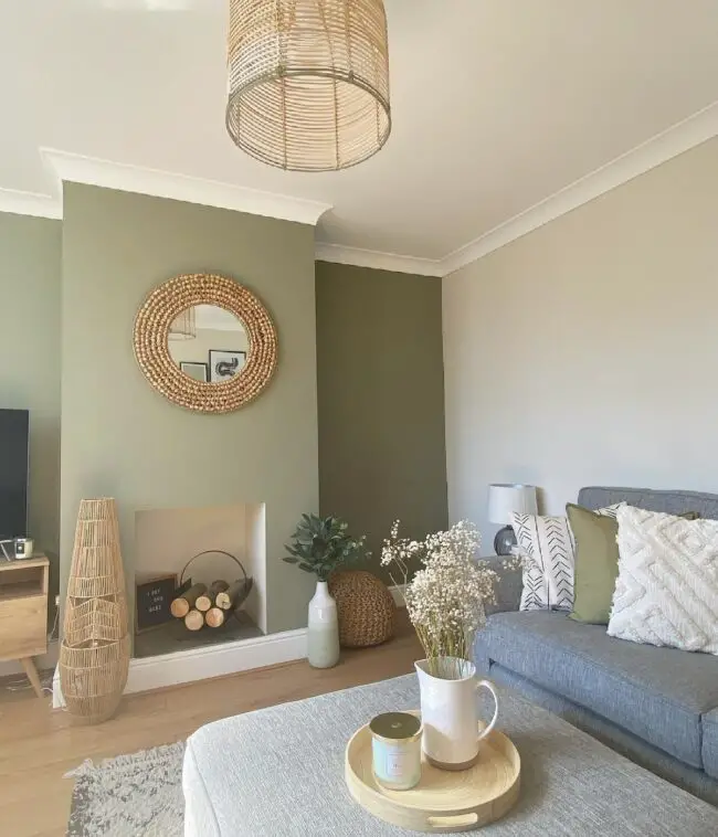 Sage Green Fireplace for Comfort