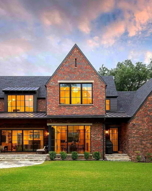 Grand Brick Manor with Majestic Windows