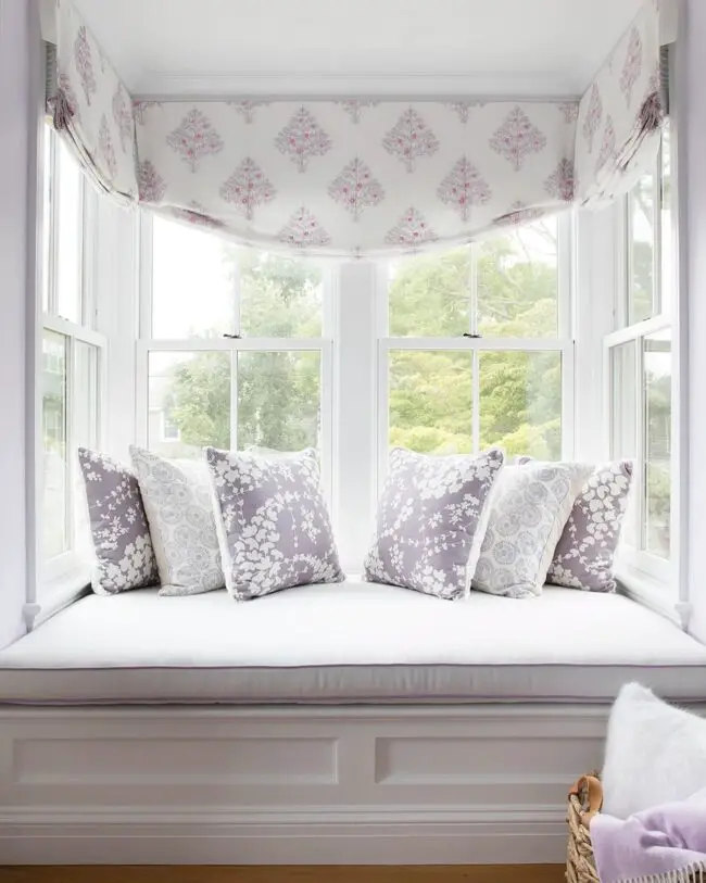 Charming Floral Accents for Bay Windows