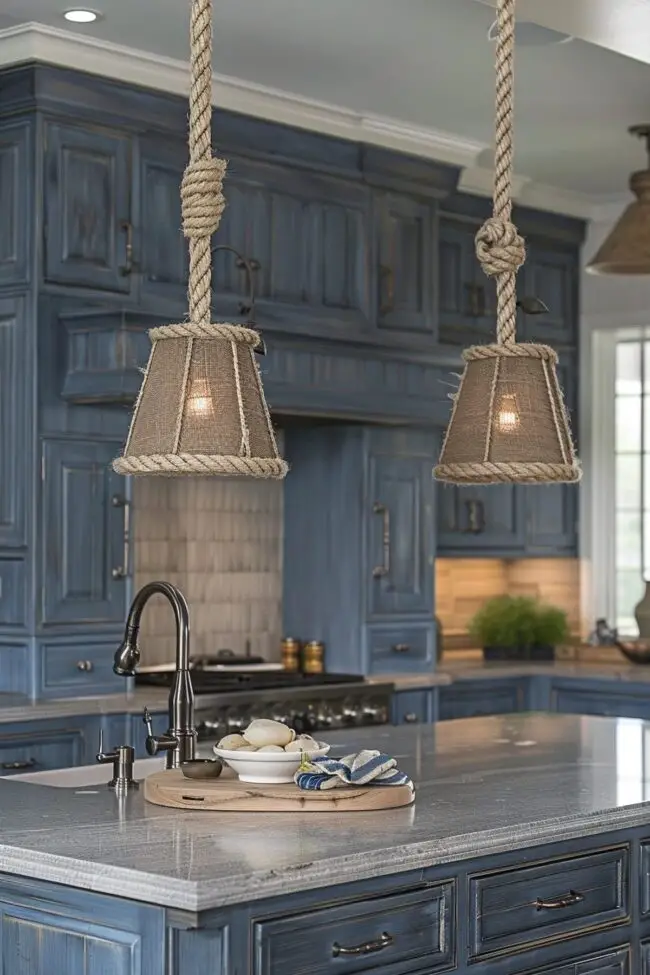 Nautical-Inspired Rope Lighting Design