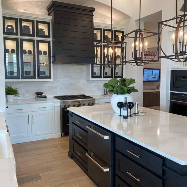 Modern Industrial Elements with Dark Cabinets