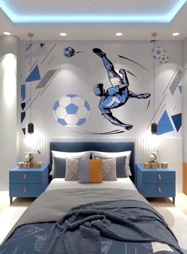 Soccer-Inspired Bedroom for Boys