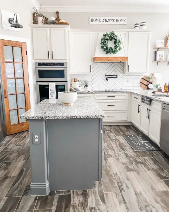 Cozy Farmhouse with Chevron Backsplash