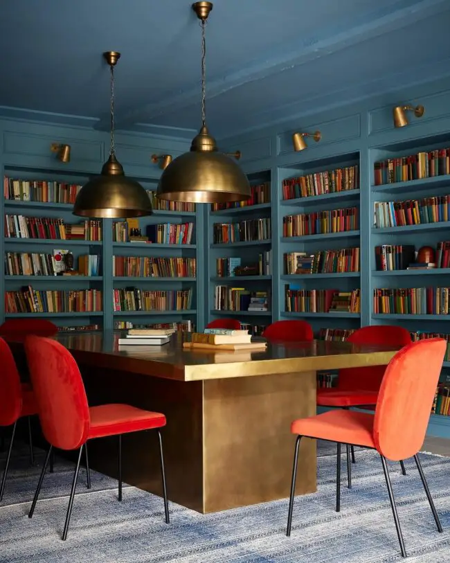 Refined Library Featuring Brass Highlights