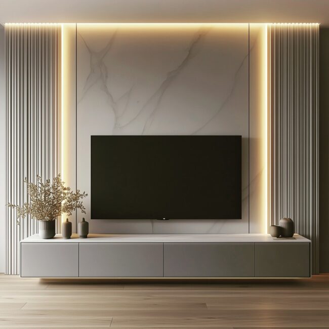 Elegant Minimalism with Vertical Lighting