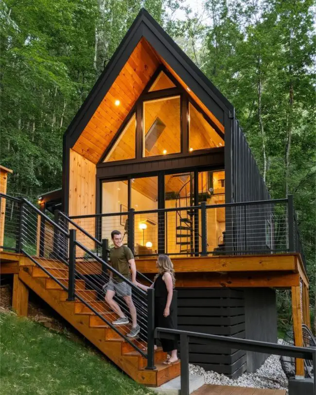 Elevated Cabin with Cedar and Black