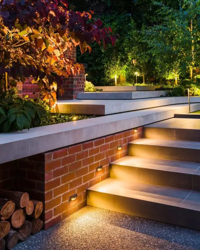 Elegant Pathway Lit by Lights