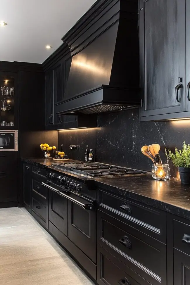 Sleek Modern Black Kitchen Design