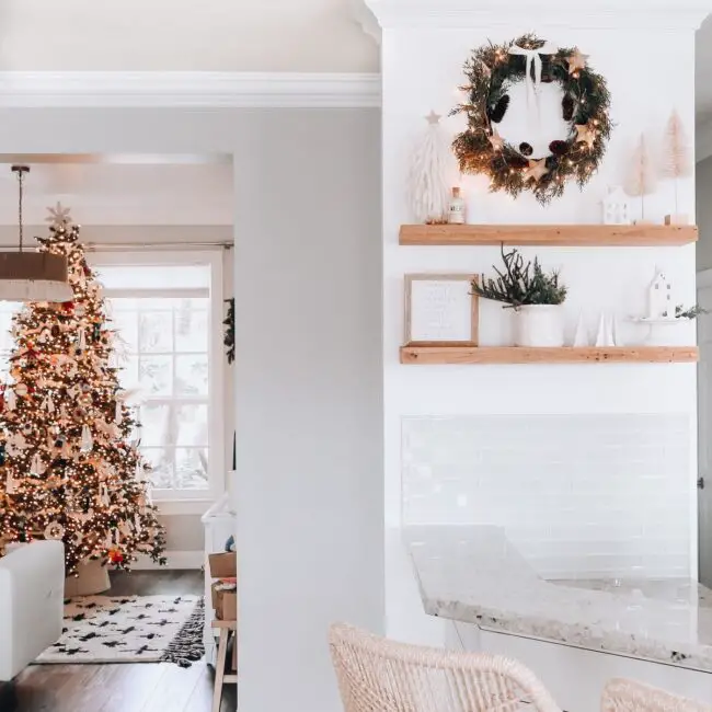 Lively and Inviting Holiday Shelf Decor