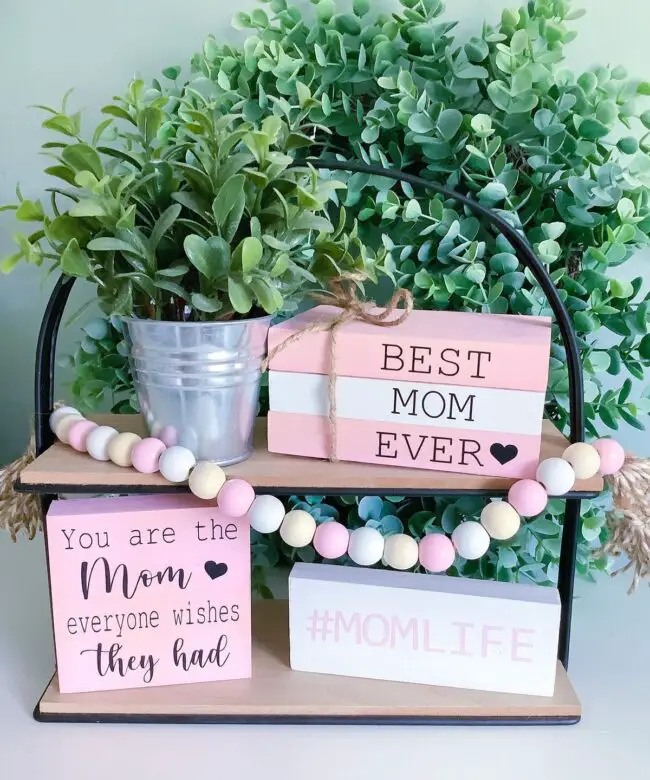 Charming Rustic Shelves Featuring Motivational Quotes