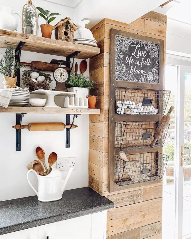 Vintage-Inspired Shelving with Rustic Touches