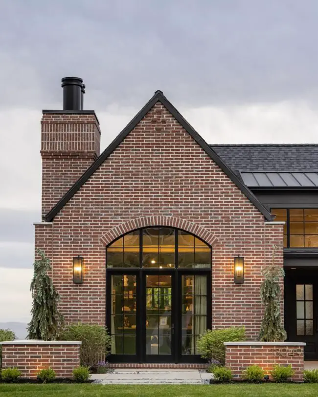 Modern Rustic Brick Facade with Industrial Details